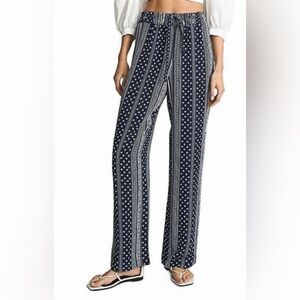 REISS Sky Printed Wide Leg Pants